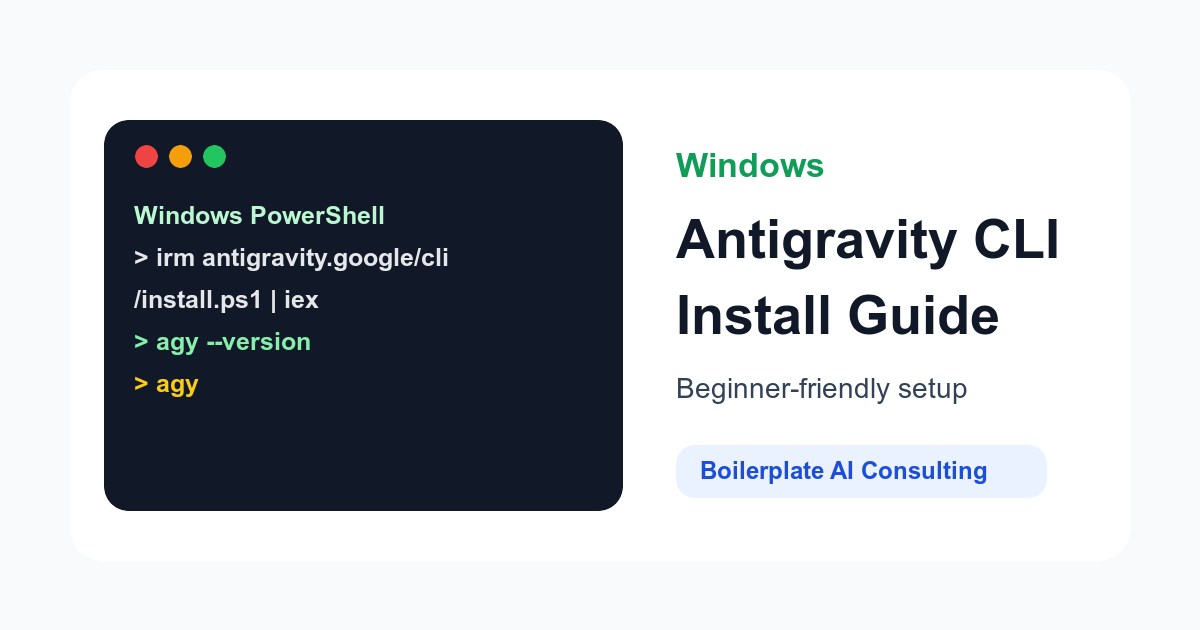 Windows에 Google Antigravity CLI 설치하기